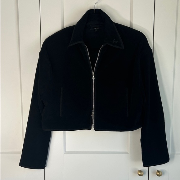 THE PARK Black Terry Cloth Cropped Jacket | S - Picture 2 of 6